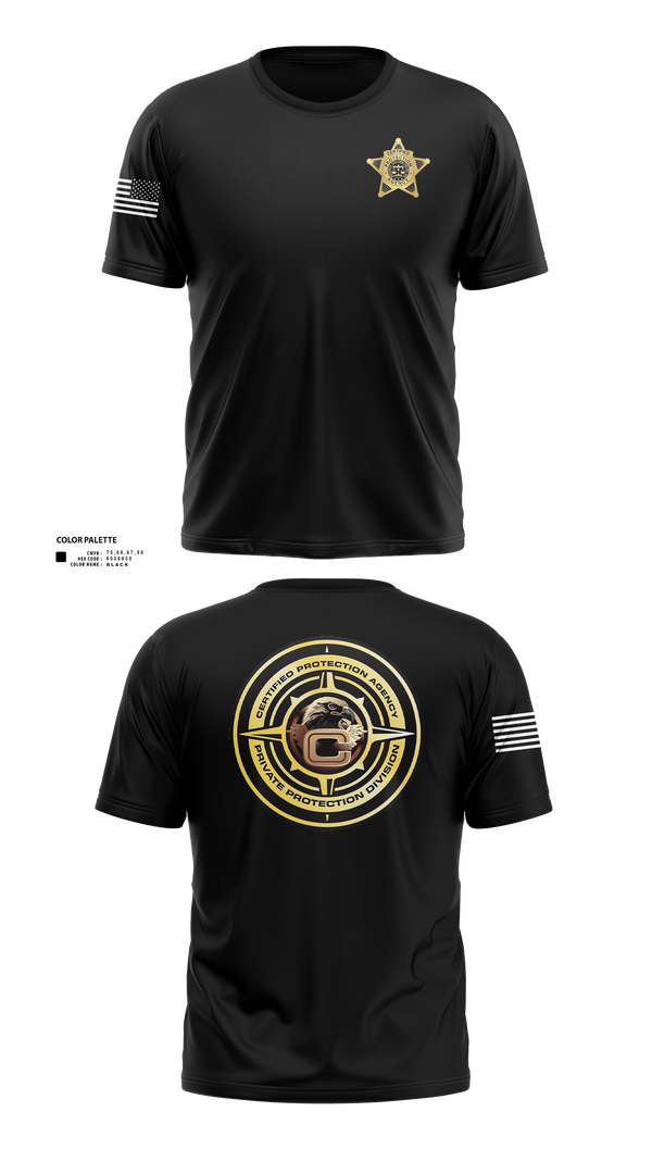 Old School Cotton Feel Shirt, Certified Protection Agency, Navy, Teamtime, Team time, sublimation, custom sports apparel, team uniforms, spirit wear, spiritwear, sports uniforms, custom shirts, team store, custom team store, fundraiser sports, apparel fundraiser