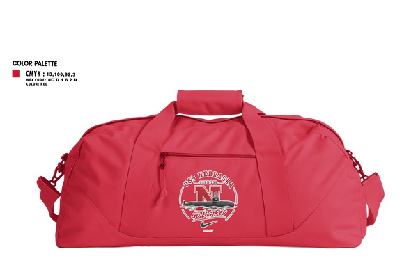 Duffle Bag, USS Nebraska, Navy, Teamtime, Team time, sublimation, custom sports apparel, team uniforms, spirit wear, spiritwear, sports uniforms, custom shirts, team store, custom team store, fundraiser sports, apparel fundraiser