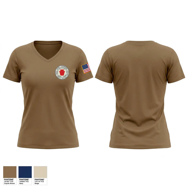 Womens Short Sleeve Vneck Shirt, 28th Infantry Division Association, Army, Teamtime, Team time, sublimation, custom sports apparel, team uniforms, spirit wear, spiritwear, sports uniforms, custom shirts, team store, custom team store, fundraiser sports, apparel fundraiser