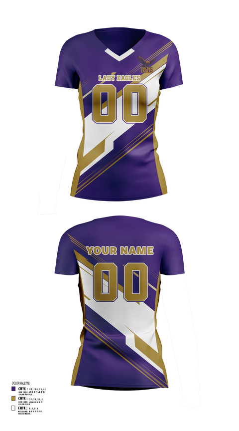 Womens Short Sleeve Vneck Shirt, Lady Eagles, Women's Volleyball, Teamtime, Team time, sublimation, custom sports apparel, team uniforms, spirit wear, spiritwear, sports uniforms, custom shirts, team store, custom team store, fundraiser sports, apparel fundraiser
