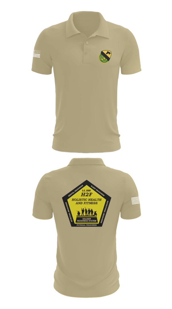 Short Sleeve Performance Polo, 1st Cav 3CR, , Teamtime, Team time, sublimation, custom sports apparel, team uniforms, spirit wear, spiritwear, sports uniforms, custom shirts, team store, custom team store, fundraiser sports, apparel fundraiser