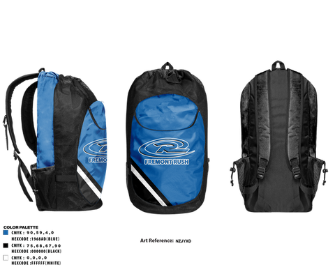 Gear Bag, Fremont Rush Soccer Club, Men's Soccer, Teamtime, Team time, sublimation, custom sports apparel, team uniforms, spirit wear, spiritwear, sports uniforms, custom shirts, team store, custom team store, fundraiser sports, apparel fundraiser