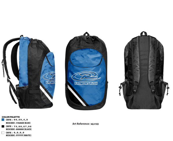 Gear Bag, Fremont Rush Soccer Club, Men's Soccer, Teamtime, Team time, sublimation, custom sports apparel, team uniforms, spirit wear, spiritwear, sports uniforms, custom shirts, team store, custom team store, fundraiser sports, apparel fundraiser
