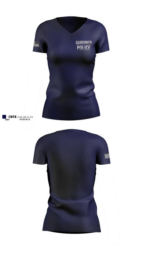 Womens Short Sleeve Vneck Shirt, Gardiner Police, Police, Teamtime, Team time, sublimation, custom sports apparel, team uniforms, spirit wear, spiritwear, sports uniforms, custom shirts, team store, custom team store, fundraiser sports, apparel fundraiser