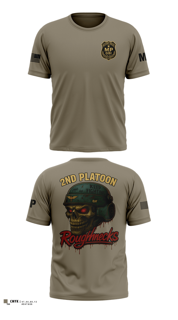 Short Sleeve Performance Shirt, 2nd Platoon roughnecks 49th, Army, Teamtime, Team time, sublimation, custom sports apparel, team uniforms, spirit wear, spiritwear, sports uniforms, custom shirts, team store, custom team store, fundraiser sports, apparel fundraiser