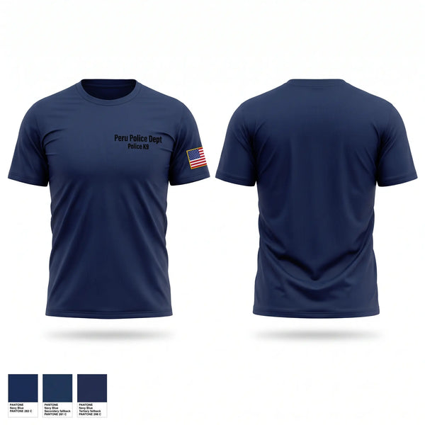 Short Sleeve Performance Shirt, Peru Police Dept, Police, Teamtime, Team time, sublimation, custom sports apparel, team uniforms, spirit wear, spiritwear, sports uniforms, custom shirts, team store, custom team store, fundraiser sports, apparel fundraiser