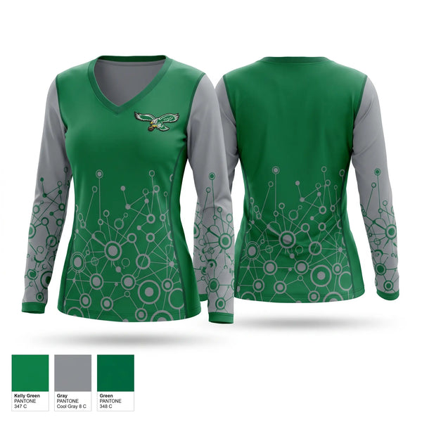 Womens Long Sleeve Vneck Shirt, Lake Shore Eagles, , Teamtime, Team time, sublimation, custom sports apparel, team uniforms, spirit wear, spiritwear, sports uniforms, custom shirts, team store, custom team store, fundraiser sports, apparel fundraiser
