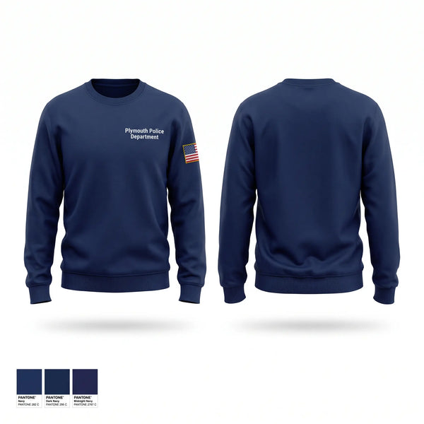 Crew Neck Sweatshirt, Plymouth Police Department, Police, Teamtime, Team time, sublimation, custom sports apparel, team uniforms, spirit wear, spiritwear, sports uniforms, custom shirts, team store, custom team store, fundraiser sports, apparel fundraiser