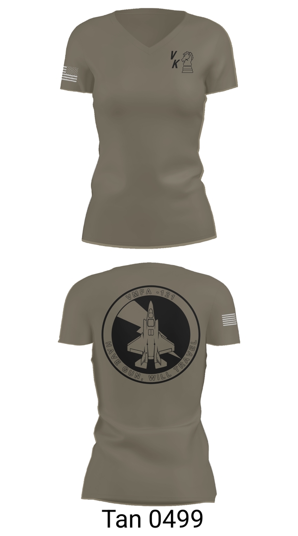 Womens Short Sleeve Vneck Shirt, VMFA-121, , Teamtime, Team time, sublimation, custom sports apparel, team uniforms, spirit wear, spiritwear, sports uniforms, custom shirts, team store, custom team store, fundraiser sports, apparel fundraiser