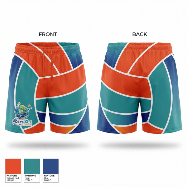 Athletic Shorts With Pockets, PolyFace Volleyball Academy, Women's Volleyball, Teamtime, Team time, sublimation, custom sports apparel, team uniforms, spirit wear, spiritwear, sports uniforms, custom shirts, team store, custom team store, fundraiser sports, apparel fundraiser