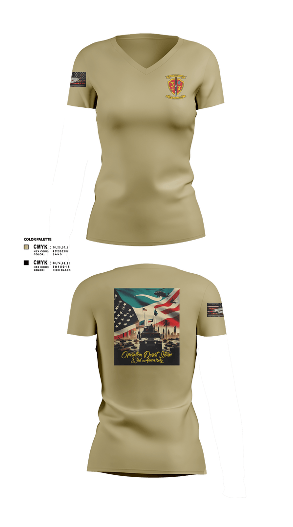 Women's Short Sleeve Vneck Shirt, 3/7 India Co. Wpns Plt, Marines, Teamtime, Team time, sublimation, custom sports apparel, team uniforms, spirit wear, spiritwear, sports uniforms, custom shirts, team store, custom team store, fundraiser sports, apparel fundraiser