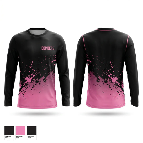 Long Sleeve Performance Shirt, BOMBERS, Baseball, Teamtime, Team time, sublimation, custom sports apparel, team uniforms, spirit wear, spiritwear, sports uniforms, custom shirts, team store, custom team store, fundraiser sports, apparel fundraiser