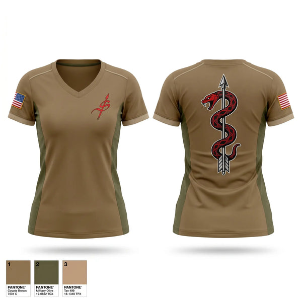 Womens Short Sleeve Vneck Shirt, Gunslinger, Army, Teamtime, Team time, sublimation, custom sports apparel, team uniforms, spirit wear, spiritwear, sports uniforms, custom shirts, team store, custom team store, fundraiser sports, apparel fundraiser