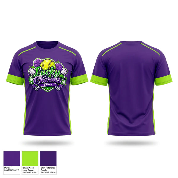 Short Sleeve Performance Shirt, Lucky Charms, Softball, Teamtime, Team time, sublimation, custom sports apparel, team uniforms, spirit wear, spiritwear, sports uniforms, custom shirts, team store, custom team store, fundraiser sports, apparel fundraiser