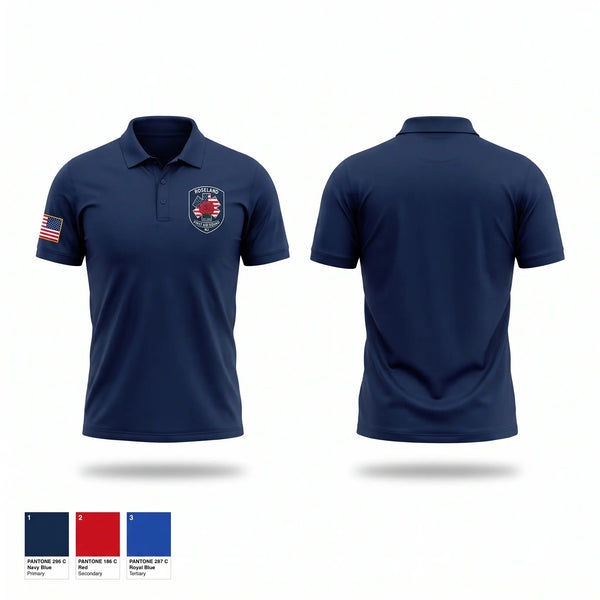 Short Sleeve Performance Polo, Roseland First Aid Squad, EMS/EMT, Teamtime, Team time, sublimation, custom sports apparel, team uniforms, spirit wear, spiritwear, sports uniforms, custom shirts, team store, custom team store, fundraiser sports, apparel fundraiser
