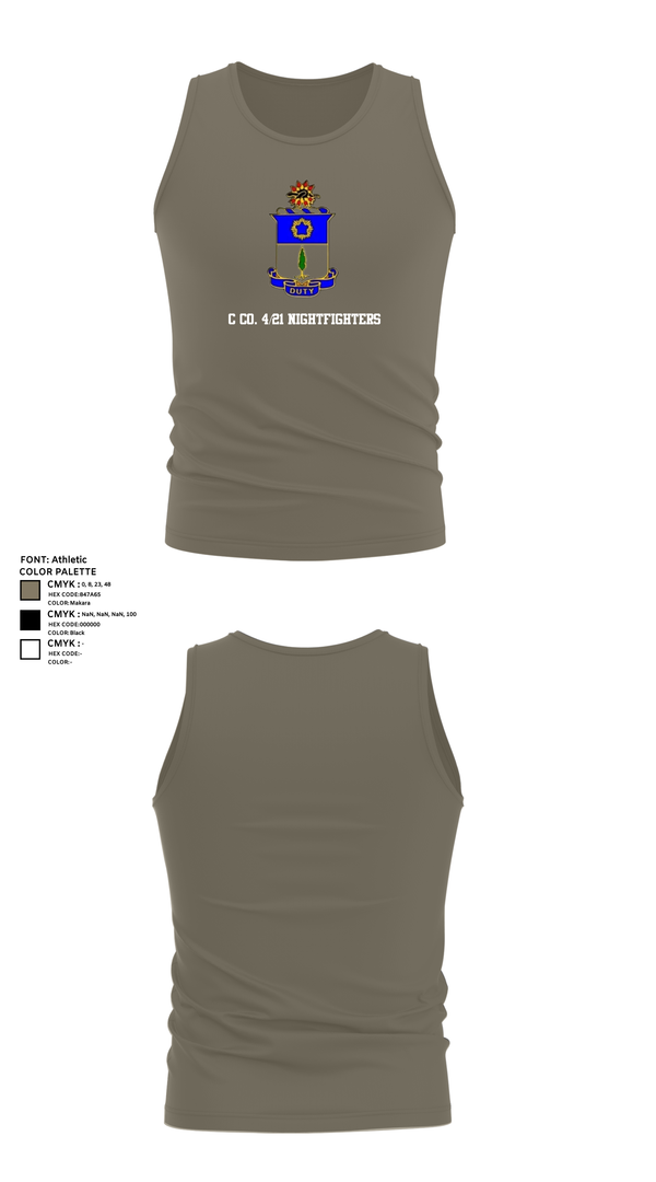 Tank Top, C co. 4/21 Nightfighters, , Teamtime, Team time, sublimation, custom sports apparel, team uniforms, spirit wear, spiritwear, sports uniforms, custom shirts, team store, custom team store, fundraiser sports, apparel fundraiser