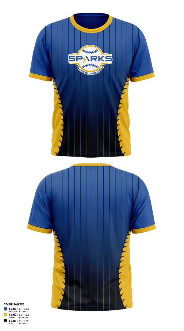 Short Sleeve Performance Shirt, Santa Clara PAL Sparks, Softball, Teamtime, Team time, sublimation, custom sports apparel, team uniforms, spirit wear, spiritwear, sports uniforms, custom shirts, team store, custom team store, fundraiser sports, apparel fundraiser