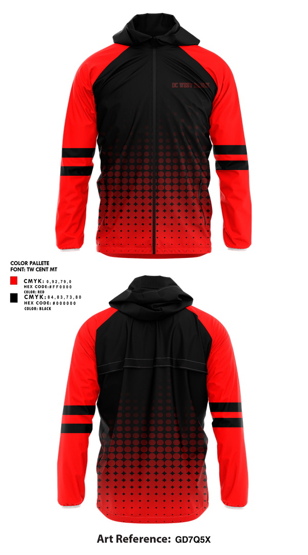 Windbreaker, DC West Dance, Spirit Store, Teamtime, Team time, sublimation, custom sports apparel, team uniforms, spirit wear, spiritwear, sports uniforms, custom shirts, team store, custom team store, fundraiser sports, apparel fundraiser