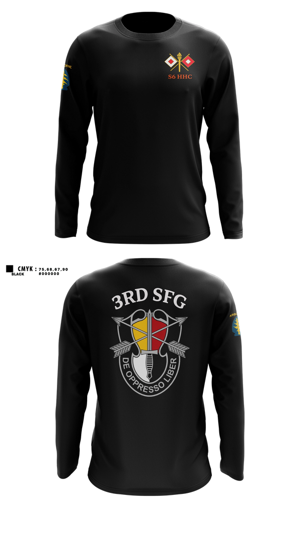 Long Sleeve Performance Shirt, S6 HHC 3SFG(A), Army, Teamtime, Team time, sublimation, custom sports apparel, team uniforms, spirit wear, spiritwear, sports uniforms, custom shirts, team store, custom team store, fundraiser sports, apparel fundraiser