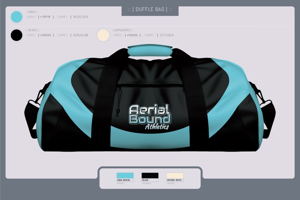 Duffle Bag, Aerial Bound Athletics, Spirit Store, Teamtime, Team time, sublimation, custom sports apparel, team uniforms, spirit wear, spiritwear, sports uniforms, custom shirts, team store, custom team store, fundraiser sports, apparel fundraiser