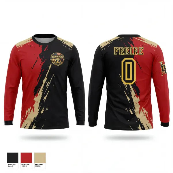 Long Sleeve Performance Shirt, Dirtbags, Baseball, Teamtime, Team time, sublimation, custom sports apparel, team uniforms, spirit wear, spiritwear, sports uniforms, custom shirts, team store, custom team store, fundraiser sports, apparel fundraiser