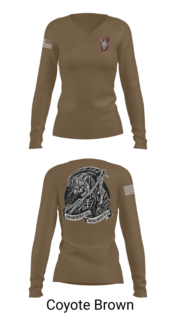 Womens Long Sleeve Vneck Shirt, , Army, Teamtime, Team time, sublimation, custom sports apparel, team uniforms, spirit wear, spiritwear, sports uniforms, custom shirts, team store, custom team store, fundraiser sports, apparel fundraiser