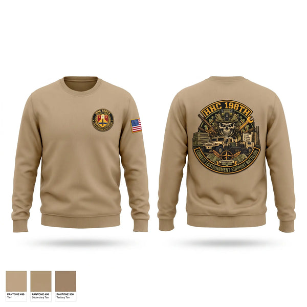 Crew Neck Sweatshirt, HHC 198th CSSB, Army, Teamtime, Team time, sublimation, custom sports apparel, team uniforms, spirit wear, spiritwear, sports uniforms, custom shirts, team store, custom team store, fundraiser sports, apparel fundraiser