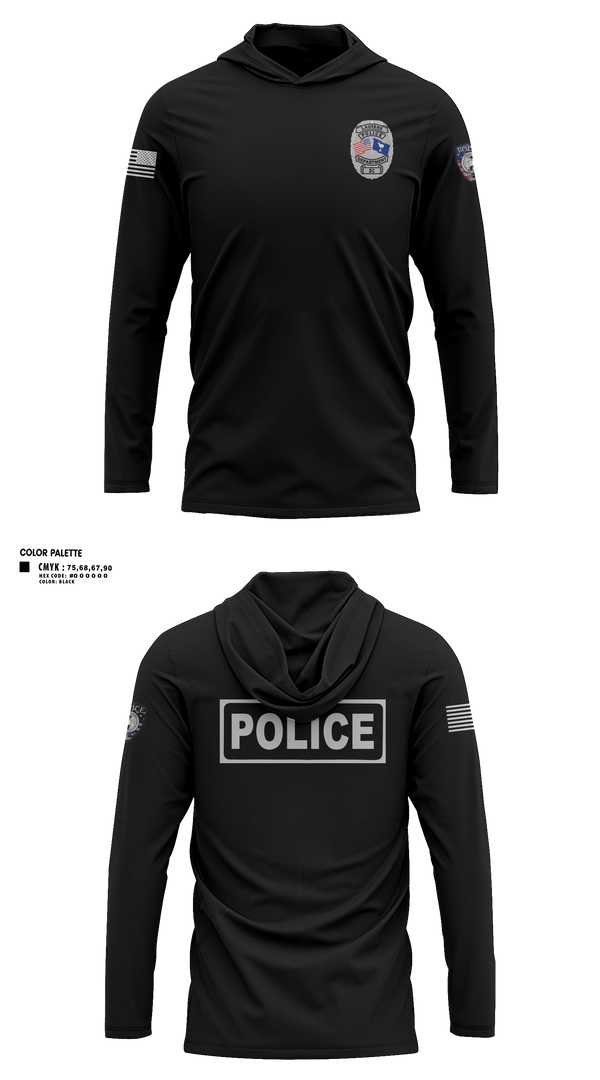 Long Sleeve Performance Shirt with hood, Laurens Police, Police, Teamtime, Team time, sublimation, custom sports apparel, team uniforms, spirit wear, spiritwear, sports uniforms, custom shirts, team store, custom team store, fundraiser sports, apparel fundraiser