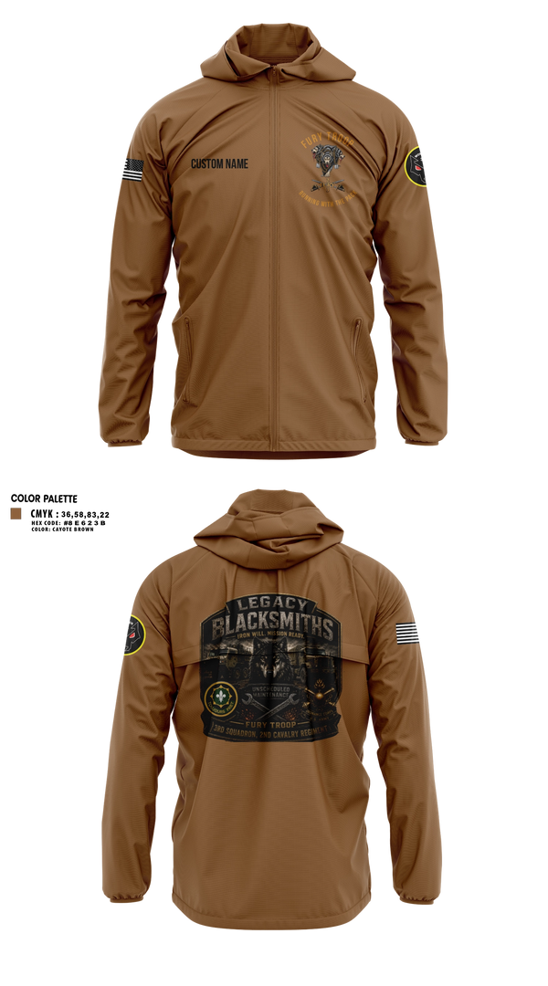 Windbreaker, Legacy 3/2 Fury Troop, Army, Teamtime, Team time, sublimation, custom sports apparel, team uniforms, spirit wear, spiritwear, sports uniforms, custom shirts, team store, custom team store, fundraiser sports, apparel fundraiser