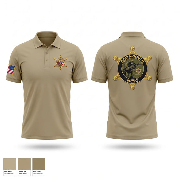 Short Sleeve Performance Polo, Mobile County Delta South, Police, Teamtime, Team time, sublimation, custom sports apparel, team uniforms, spirit wear, spiritwear, sports uniforms, custom shirts, team store, custom team store, fundraiser sports, apparel fundraiser