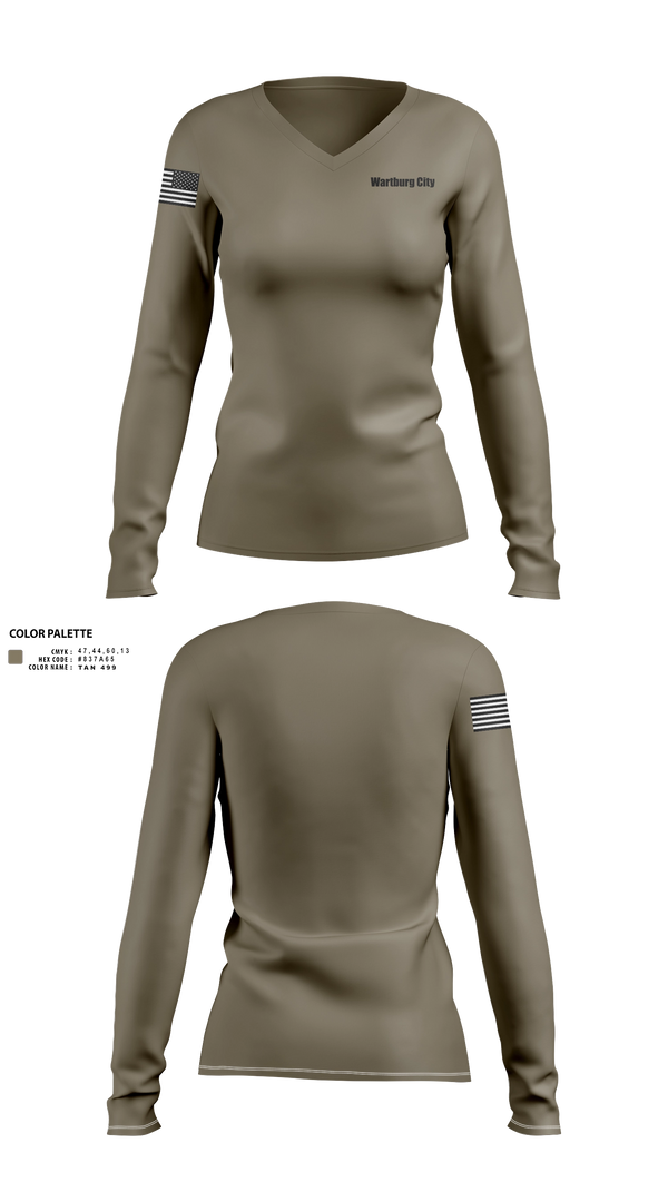 Womens Long Sleeve Vneck Shirt, Wartburg CityWartburg City, EMS/EMT, Teamtime, Team time, sublimation, custom sports apparel, team uniforms, spirit wear, spiritwear, sports uniforms, custom shirts, team store, custom team store, fundraiser sports, apparel fundraiser