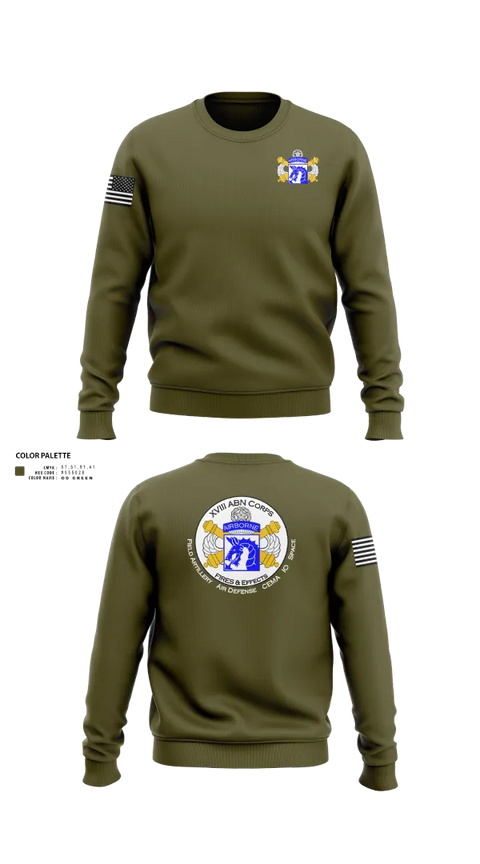 Crew Neck Sweatshirt, XVIII Airborne Corps G34 FIRES, Army, Teamtime, Team time, sublimation, custom sports apparel, team uniforms, spirit wear, spiritwear, sports uniforms, custom shirts, team store, custom team store, fundraiser sports, apparel fundraiser