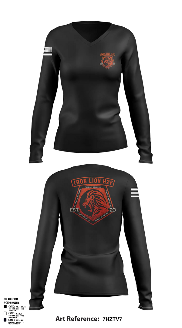 Womens Long Sleeve Vneck Shirt, 35th CSB H2F, Army, Teamtime, Team time, sublimation, custom sports apparel, team uniforms, spirit wear, spiritwear, sports uniforms, custom shirts, team store, custom team store, fundraiser sports, apparel fundraiser