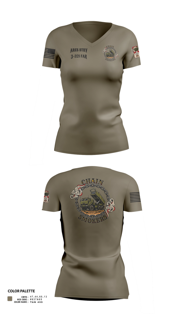 Womens Short Sleeve Vneck Shirt, 1/A/3-321 FAR, Army, Teamtime, Team time, sublimation, custom sports apparel, team uniforms, spirit wear, spiritwear, sports uniforms, custom shirts, team store, custom team store, fundraiser sports, apparel fundraiser