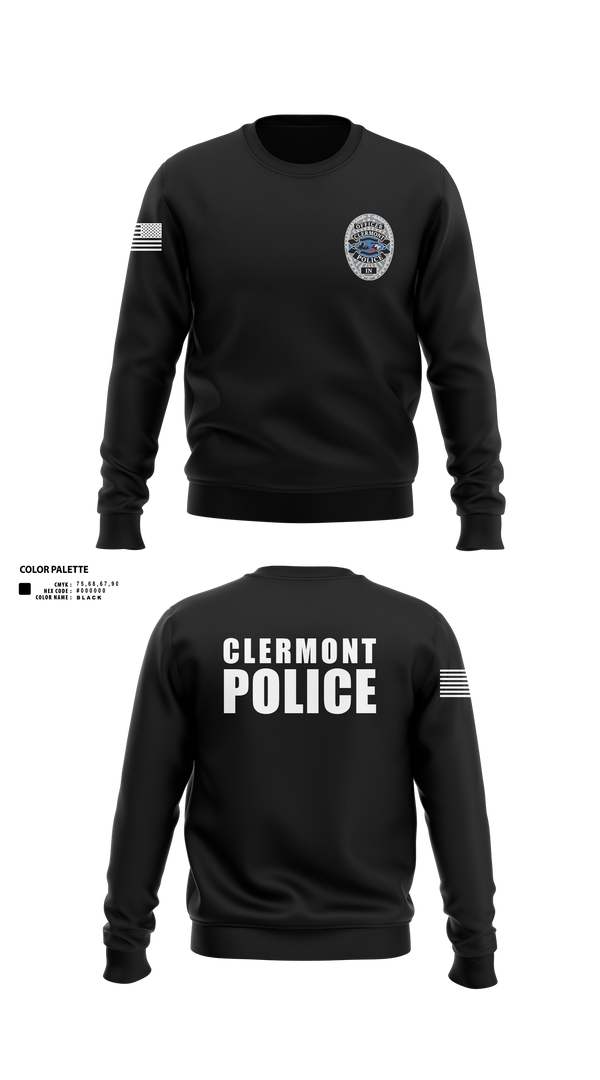 Crew Neck Sweatshirt, Clermont PD, Police, Teamtime, Team time, sublimation, custom sports apparel, team uniforms, spirit wear, spiritwear, sports uniforms, custom shirts, team store, custom team store, fundraiser sports, apparel fundraiser