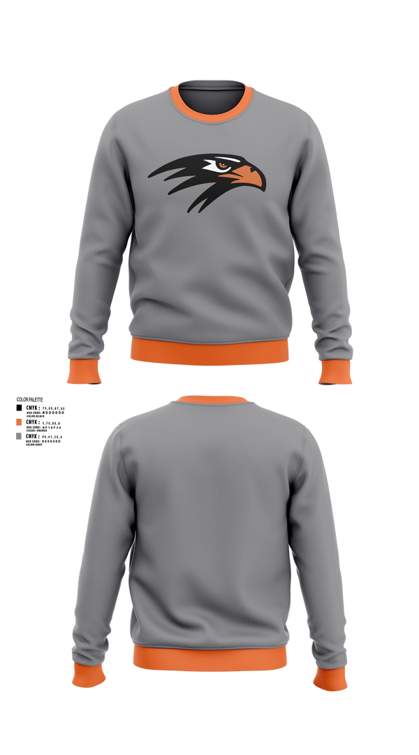 Crew Neck Sweatshirt, Bloomer Blackhawk'sTrack & Field, Track & Field, Teamtime, Team time, sublimation, custom sports apparel, team uniforms, spirit wear, spiritwear, sports uniforms, custom shirts, team store, custom team store, fundraiser sports, apparel fundraiser