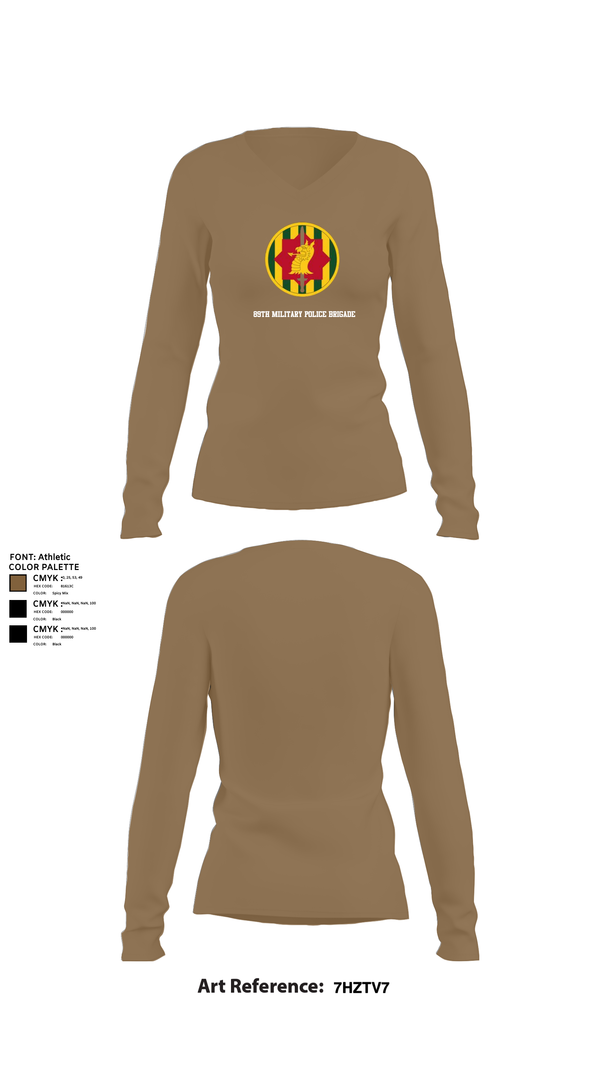 Womens Long Sleeve Vneck Shirt, 89th military police brigade, , Teamtime, Team time, sublimation, custom sports apparel, team uniforms, spirit wear, spiritwear, sports uniforms, custom shirts, team store, custom team store, fundraiser sports, apparel fundraiser