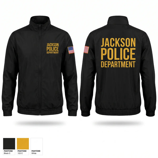 Windbreaker, Jackson Police Department, Police, Teamtime, Team time, sublimation, custom sports apparel, team uniforms, spirit wear, spiritwear, sports uniforms, custom shirts, team store, custom team store, fundraiser sports, apparel fundraiser