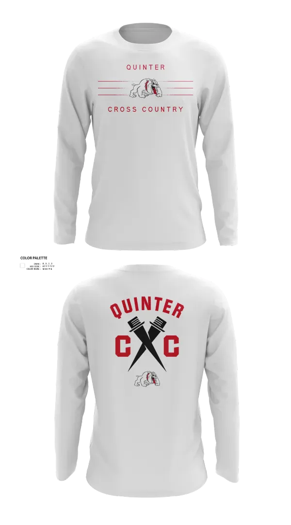 Long Sleeve Performance Shirt, Quinter Bulldogs, Cross Country, Teamtime, Team time, sublimation, custom sports apparel, team uniforms, spirit wear, spiritwear, sports uniforms, custom shirts, team store, custom team store, fundraiser sports, apparel fundraiser
