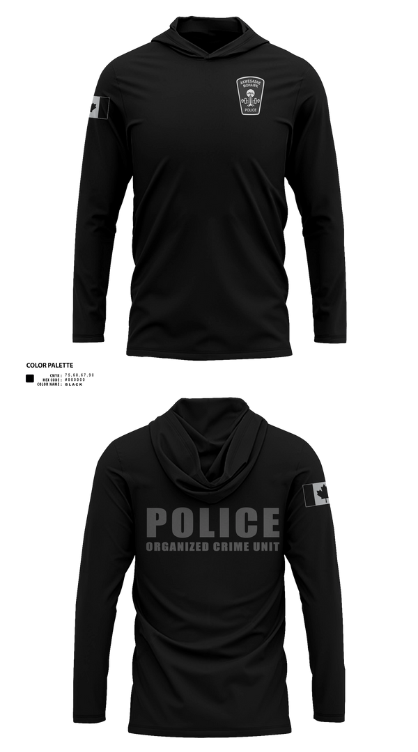 Long Sleeve Performance Shirt with hood, , Police, Teamtime, Team time, sublimation, custom sports apparel, team uniforms, spirit wear, spiritwear, sports uniforms, custom shirts, team store, custom team store, fundraiser sports, apparel fundraiser