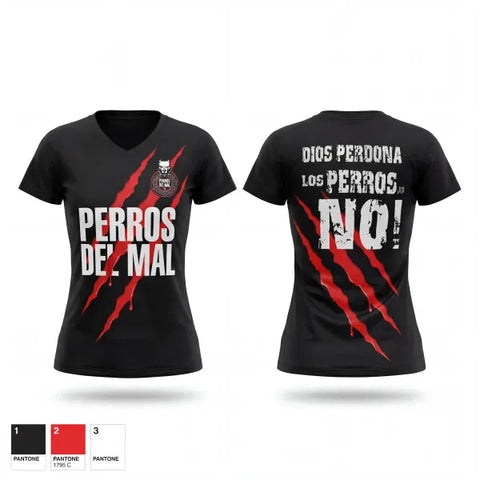 Womens Short Sleeve Vneck Shirt, PERROS DEL MAL FC, Men's Soccer, Teamtime, Team time, sublimation, custom sports apparel, team uniforms, spirit wear, spiritwear, sports uniforms, custom shirts, team store, custom team store, fundraiser sports, apparel fundraiser