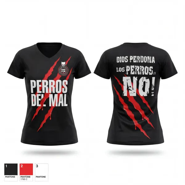 Womens Short Sleeve Vneck Shirt, PERROS DEL MAL FC, Men's Soccer, Teamtime, Team time, sublimation, custom sports apparel, team uniforms, spirit wear, spiritwear, sports uniforms, custom shirts, team store, custom team store, fundraiser sports, apparel fundraiser