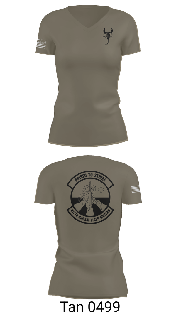 Womens Short Sleeve Vneck Shirt, 612 Combat Plans Division, , Teamtime, Team time, sublimation, custom sports apparel, team uniforms, spirit wear, spiritwear, sports uniforms, custom shirts, team store, custom team store, fundraiser sports, apparel fundraiser