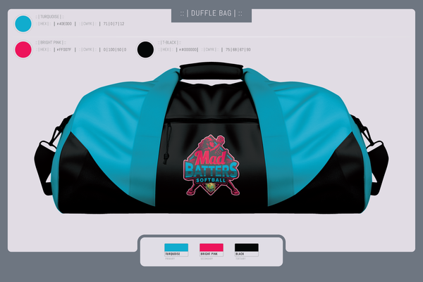 Duffle Bag, MadBatters Softball, Softball, Teamtime, Team time, sublimation, custom sports apparel, team uniforms, spirit wear, spiritwear, sports uniforms, custom shirts, team store, custom team store, fundraiser sports, apparel fundraiser