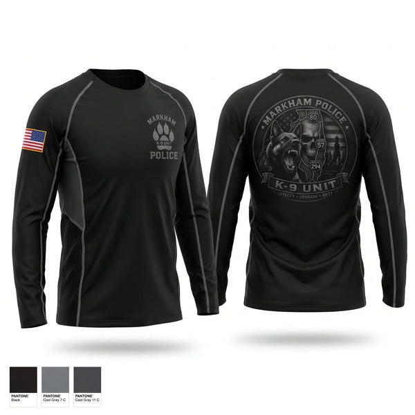 Long Sleeve Performance Shirt, Markham Police K9 Unit, Police, Teamtime, Team time, sublimation, custom sports apparel, team uniforms, spirit wear, spiritwear, sports uniforms, custom shirts, team store, custom team store, fundraiser sports, apparel fundraiser