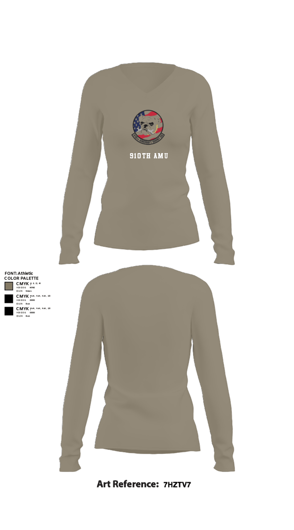 Women's Long Sleeve Vneck Shirt, 910th AMU, Air Force, Teamtime, Team time, sublimation, custom sports apparel, team uniforms, spirit wear, spiritwear, sports uniforms, custom shirts, team store, custom team store, fundraiser sports, apparel fundraiser