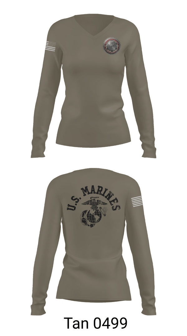 Womens Long Sleeve Vneck Shirt, Utilities, Marines, Teamtime, Team time, sublimation, custom sports apparel, team uniforms, spirit wear, spiritwear, sports uniforms, custom shirts, team store, custom team store, fundraiser sports, apparel fundraiser