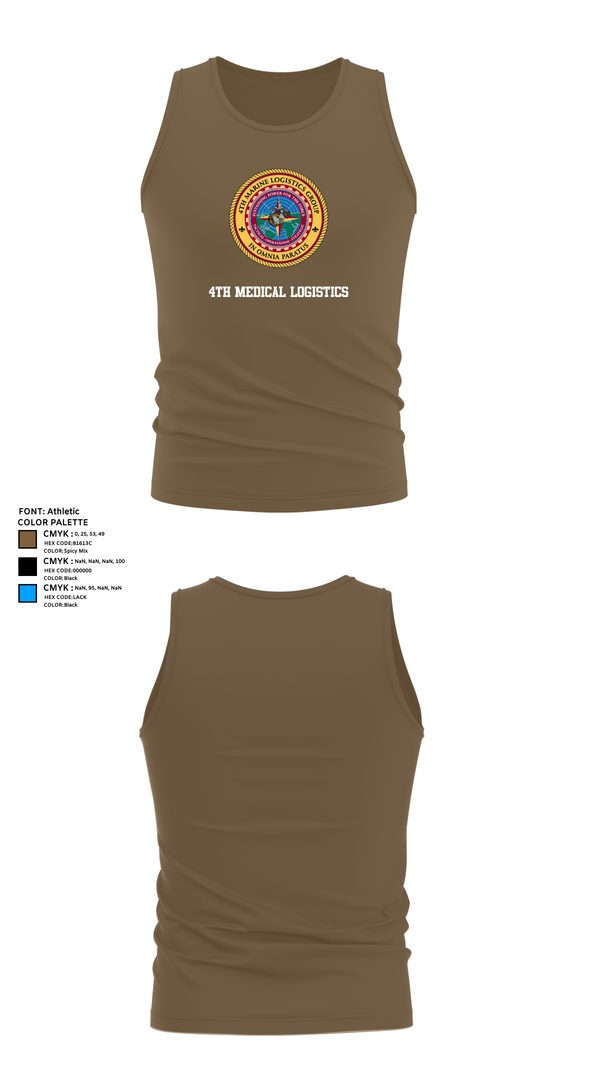 Tank Top, 4th Medical Logistics, Marines, Teamtime, Team time, sublimation, custom sports apparel, team uniforms, spirit wear, spiritwear, sports uniforms, custom shirts, team store, custom team store, fundraiser sports, apparel fundraiser