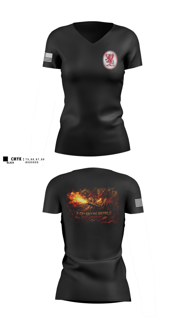 Womens Short Sleeve Vneck Shirt, 3-13th 66th FSC, Army, Teamtime, Team time, sublimation, custom sports apparel, team uniforms, spirit wear, spiritwear, sports uniforms, custom shirts, team store, custom team store, fundraiser sports, apparel fundraiser