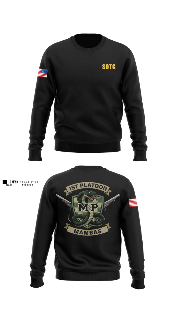 Crew Neck Sweatshirt, 410TH Military Police Mambas, Army, Teamtime, Team time, sublimation, custom sports apparel, team uniforms, spirit wear, spiritwear, sports uniforms, custom shirts, team store, custom team store, fundraiser sports, apparel fundraiser